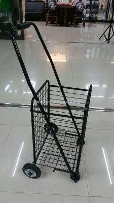 Shopping cart folding supermarket basket cart old man shopping cart driver pulling cart