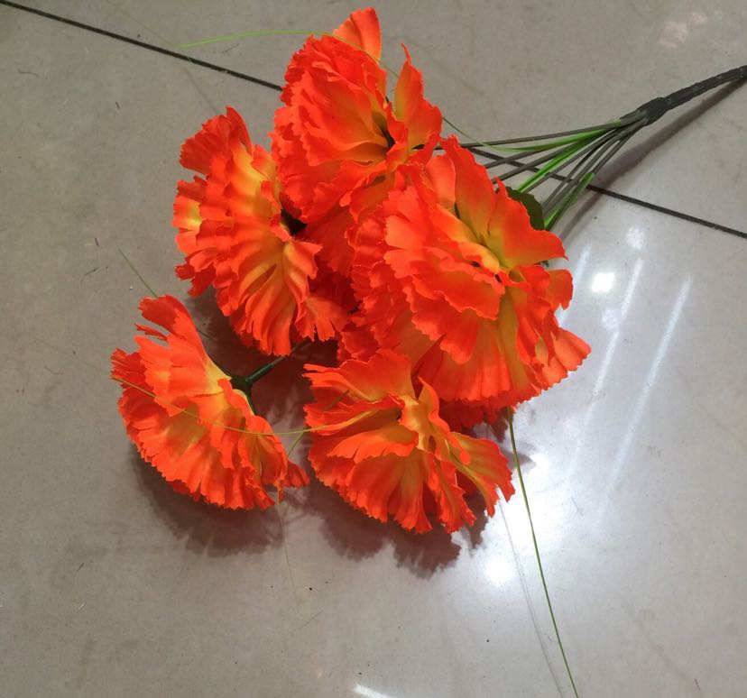 高档仿真花 清明花仿真菊花 绢花假花  7头丁香