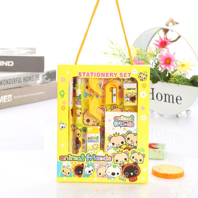 New 9piece set of children's gift box stationery set for primary school students school supplies season  gifts wholesale