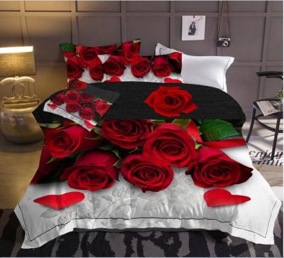 7D Printed Four-Piece Bedding Set Foreign Trade Kit Bedspread Duvet Cover Fitted Sheet New Product
