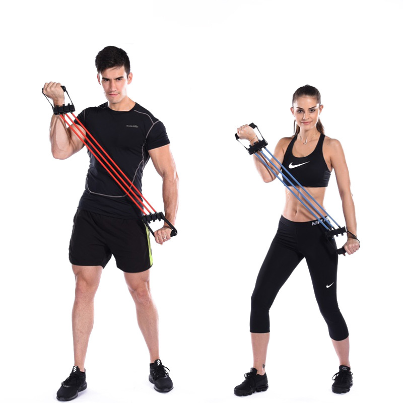 厂家直销乳胶运动弹力绳瑜伽阻力带力量训练拉力器可调节拉力绳