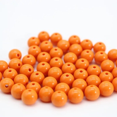 8# round bead porcelain orange