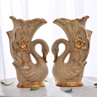 European-Style Floor-Standing Ceramic Vase High-End Living Room Wedding Home Craft Decoration Opening Gift Factory Wholesale