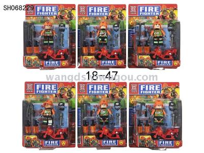 Fire hero assemble doll DIY fire motorcycle series lego