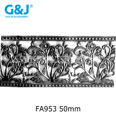FA953 embossed lace pastoral style cake dessert set low plate metal fruit plate decorative iron sash wholesale