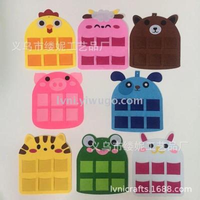 Kindergarten non-woven digital teaching AIDS door plate 6 box animal cartoon morning bag