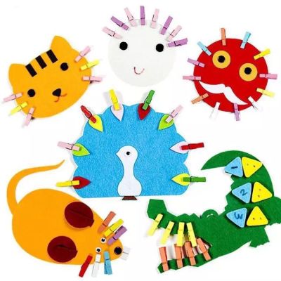 Non - woven fabric kindergarten preschool DIY teaching AIDS cartoon clip animal class