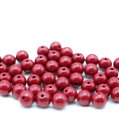 8# round bead deep porcelain red