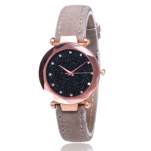 Tiktok Same Style Starry Mirror Couple Watch Rhinestone Frosted Belt Quartz Watch Women‘s Diamond Watch