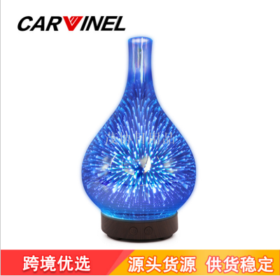 Colorful LED Gradient Color Aroma Humidifier Creative Night Light 3D Glass Fireworks Aroma Diffuser