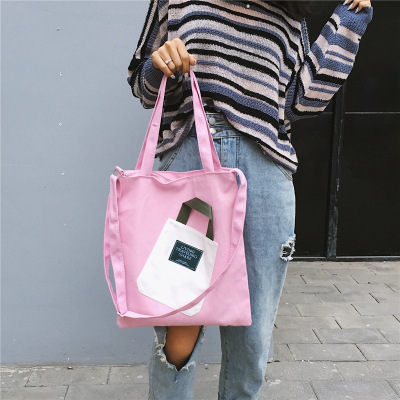 New Korean version of the letter leisure canvas single - shoulder bag in oblique cross small fresh students contracted all - purpose portable female bag of hair