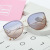 Cat eye sunglasses 397 large frame sunglasses women's metal sea piece mirror legs hollow cross-border