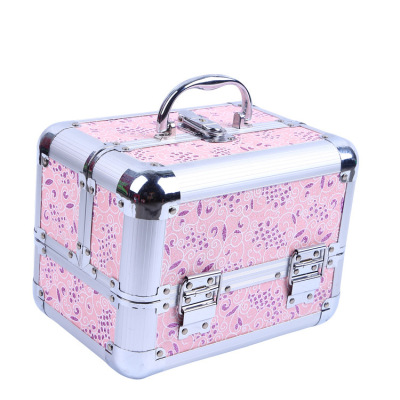 Nail Beauty Box Multi-Layer Cosmetic Case Household Cosmetic Case Portable Aluminum Alloy Storage Box Large Custom