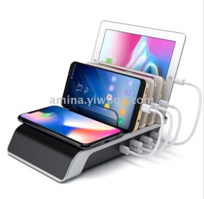 Amazon 3c4-port USB phone charging head QI fast wireless phone charging stand