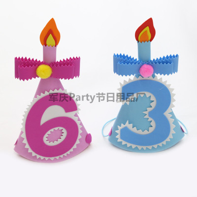 Baby digital birthday hat children creative princess party hat new korean-style one one one hundred days tiara