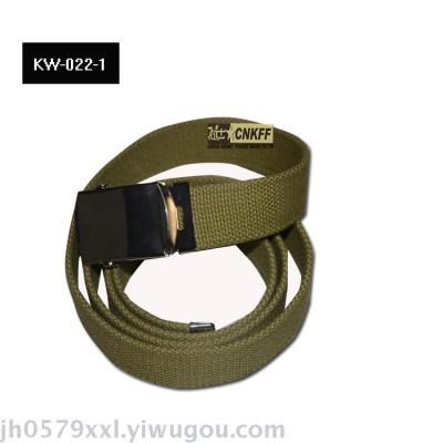 Men's automatic smooth square buckle outside belt fan style tactical outdoor polyester cotton canvas belt