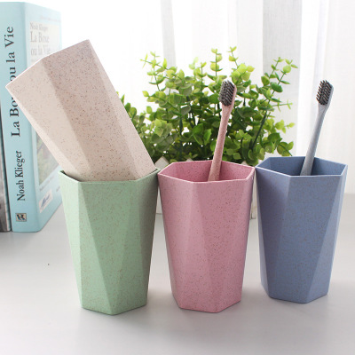 Wheat straw cup thicken couple wash cup diamond gargle cup toothbrush cup drink cup