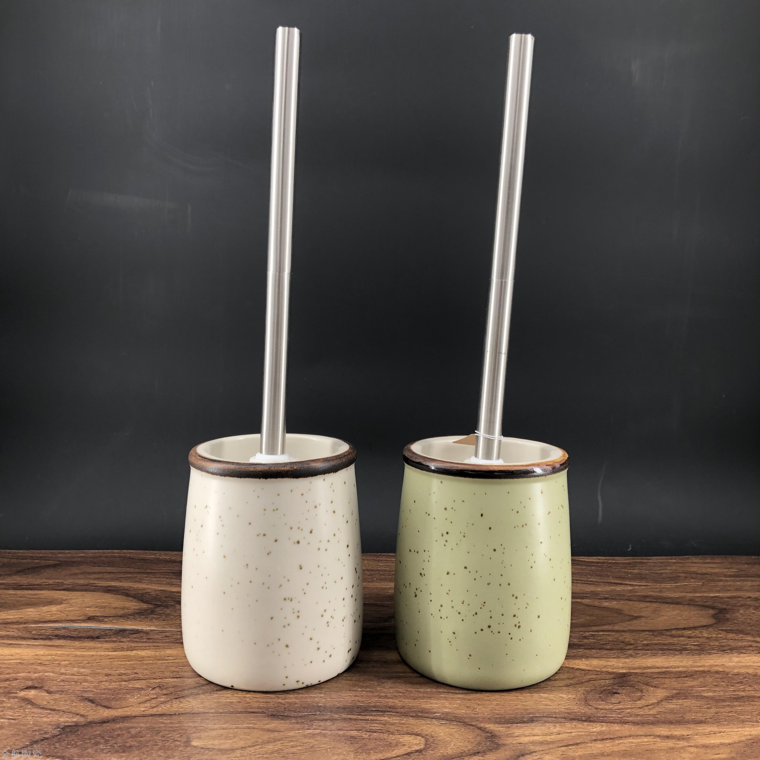 北欧森林自然陶瓷马桶刷卫生间装饰摆件