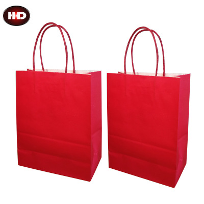 Red kraft paper bags nuts packaging bags custom creative jewelry bags environmental food portable paper bags