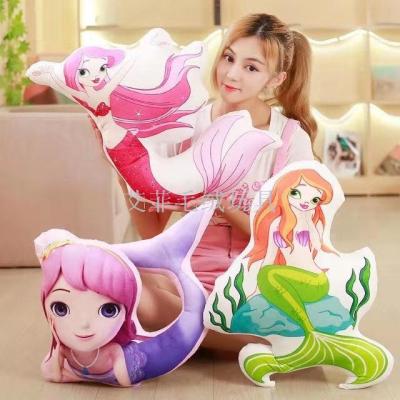 The lovely mermaid princess cuddle pillow children 's room decorated bed sofa as plush toys