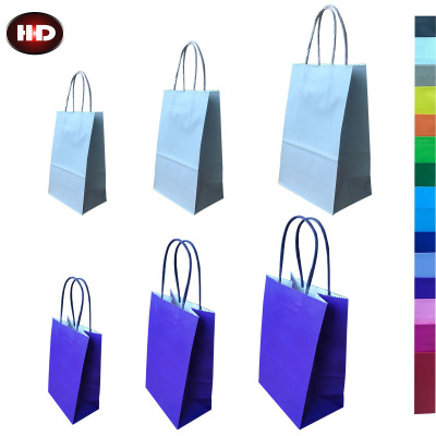 Spot supply colorful kraft paper bags clothing bags custom shopping paper bags environmentally friendly food portable paper bags
