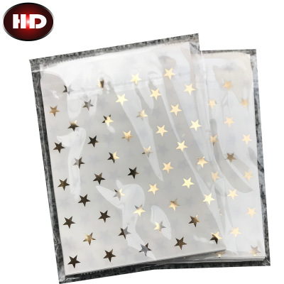 Spot support custom kraft export paper bags hot stamping silver star wave gift candy paper bags