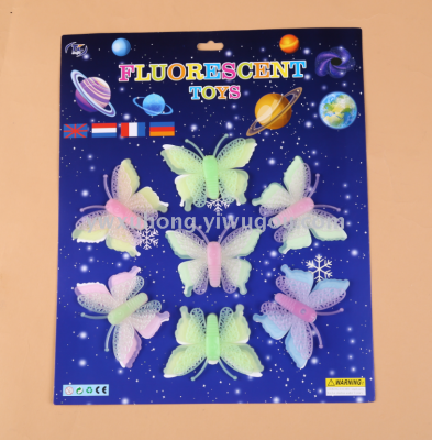 Luminous butterfly sticker set size butterfly fluorescent sticker for refrigerator