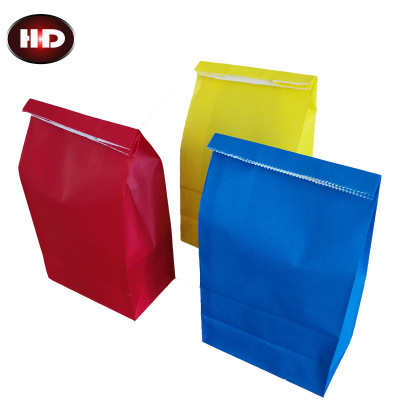 Spot supply multicolor kraft square bottom foreign trade paper bag custom popcorn bag chestnut burger bag 50