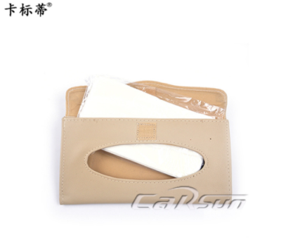 Car Sunshade Tissue Bag Car Hanging Tissue Box PU Leather Tissue Cover Car Interior