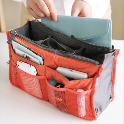 Korean hand-held double-zipper cosmetic bag multi-functional toiletries storage bag pack