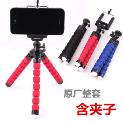 Sponge octopus tripod general lazy mobile phone holder portable camera tripod plus mobile phone clip