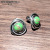 Rongyu Wish Hot Sale Earrings round Turquoise Retro 925 Silver European and American Fashion Female Earrings