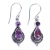 Rongyu Amazon New Vintage Thai Silver Charoite Earrings Women's European and American Fashion Purple Turquoise Eardrops Earrings