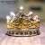Rongyu Wish New Classic Inlaid Sapphire Crown Ring European and American Plated 18K Gold Split Two-Color Silver Accessories