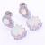 Rongyu wish cross-border hot style earring Korean version of anti-allergy platinum plated white and blue artificial ao bao earring female