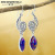 Rongyu Wish New Popular Retro Creative Charoite Earrings Women's European and American Fashion Purple Turquoise Eardrops Earrings