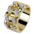 Rongyu EBay Hot Sale in Europe and America Chain Plated 18K Gold Micro Diamond Hiphop Ring Hip-Hop Hipster Ring