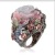 Rongyu European and American Fashion Best-Seller Ring Christmas Gift Peony Flower Timbo Natural Stone Lizard Black Gold Ring