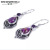 Rongyu Amazon New Vintage Thai Silver Charoite Earrings Women's European and American Fashion Purple Turquoise Eardrops Earrings