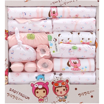 18 pieces of spring and summer cotton baby set gift box clothing supplies