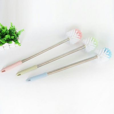 Q07-3823-2 Plastic Toilet Brush Ball Color Stainless Steel Long Handle Toilet Brush Cleaning Brush