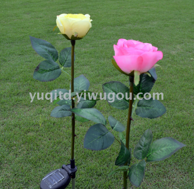 OEM custom solar rose lamp LED simulation lantern outdoor decoration lawn lamp ground plug lamp