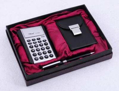 Simple men's gift box calculator clip pen set foreign trade low wholesale
