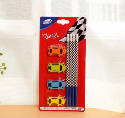 Suction card pencil set cartoon eraser stationery set HB pencil