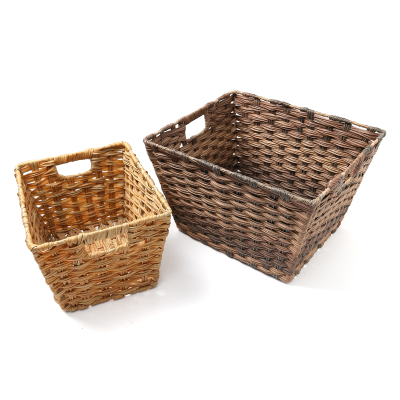 Double handle knitting storage basket sundry basket table top storage basket no cover storage basket