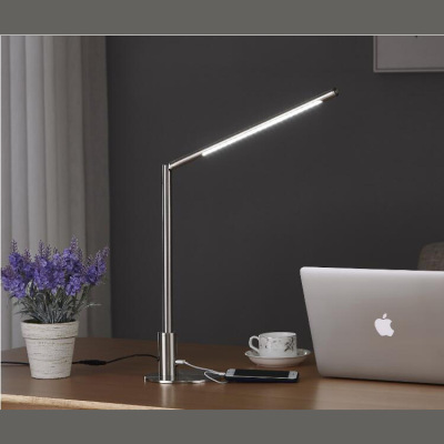 Cross-border special LED eye protection desk lamp with full metal dual USB charging port 10V/2A modern office lamp
