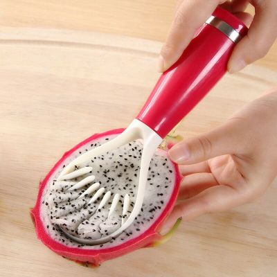 M24-Candy Color Multi-Functional Melon and Fruit Digging Spoon Plastic Seed Remover Kitchen Practical Slitter