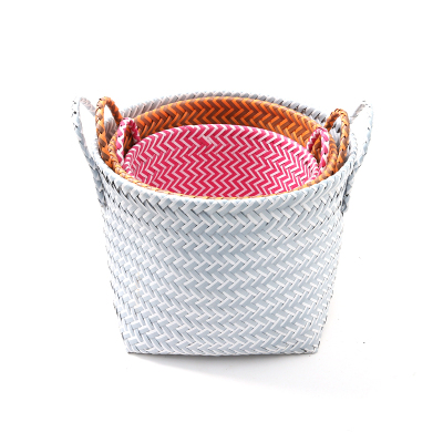 Double colors woven laundry basket linen basket bath room storage basket