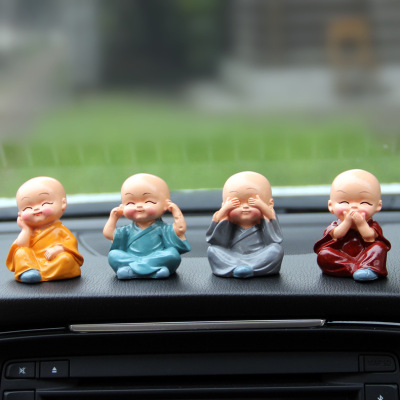 Car four not little monk doll retro cute little monk doll decoration Car interior Q version doll decoration