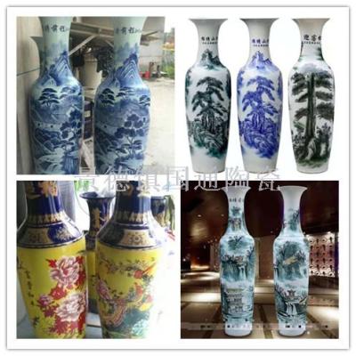 Ceramic vases large vases floor vases jingdezhen ceramic crafts home furnishing pieces hand-painted vase living room